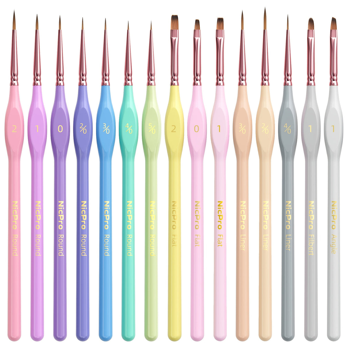 Miniature Paint Brush Set 15 Piece with Case | Micro Fine Detail Brushes for Acrylic, Oil, Watercolor, Rock Painting, Models & Paint by Numbers | Ergonomic Triangular Handle | Artist Gift