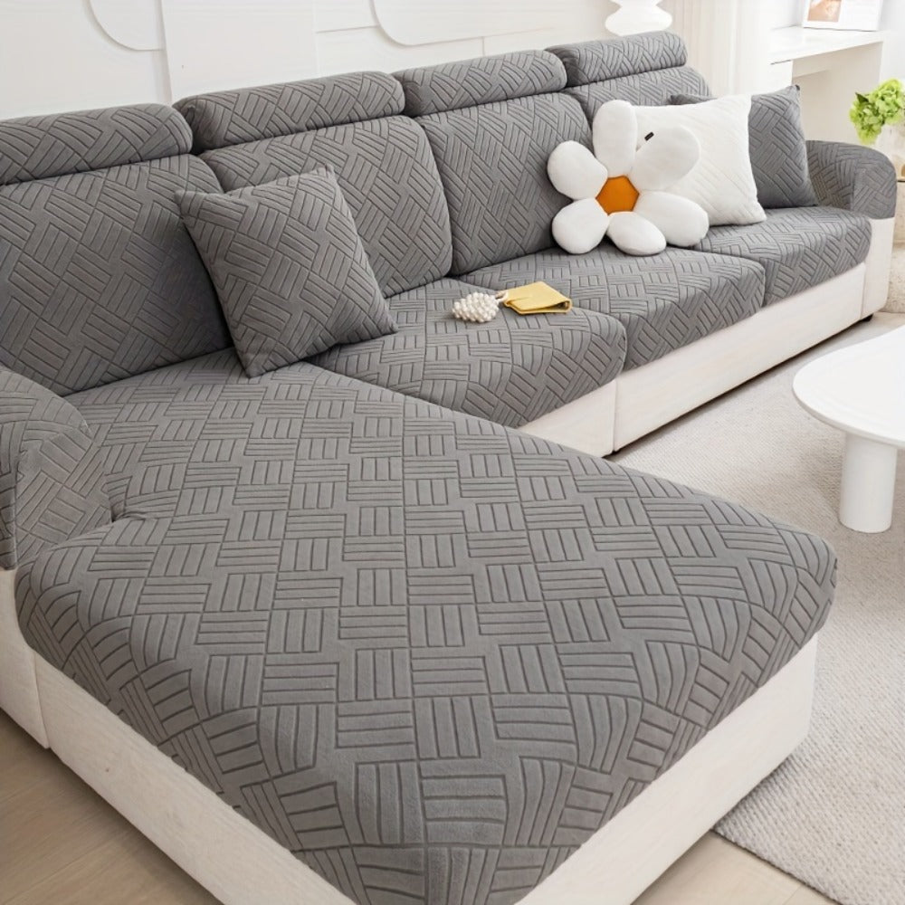 Sofa Cover Stretch Slipcover Universal Fit - Elastic Non-Slip Couch Cover Pet Friendly Machine Washable | Sofa Seat Cover Armrest Back Chaise Protector for Living Room Deep Gray Ho - product image 18