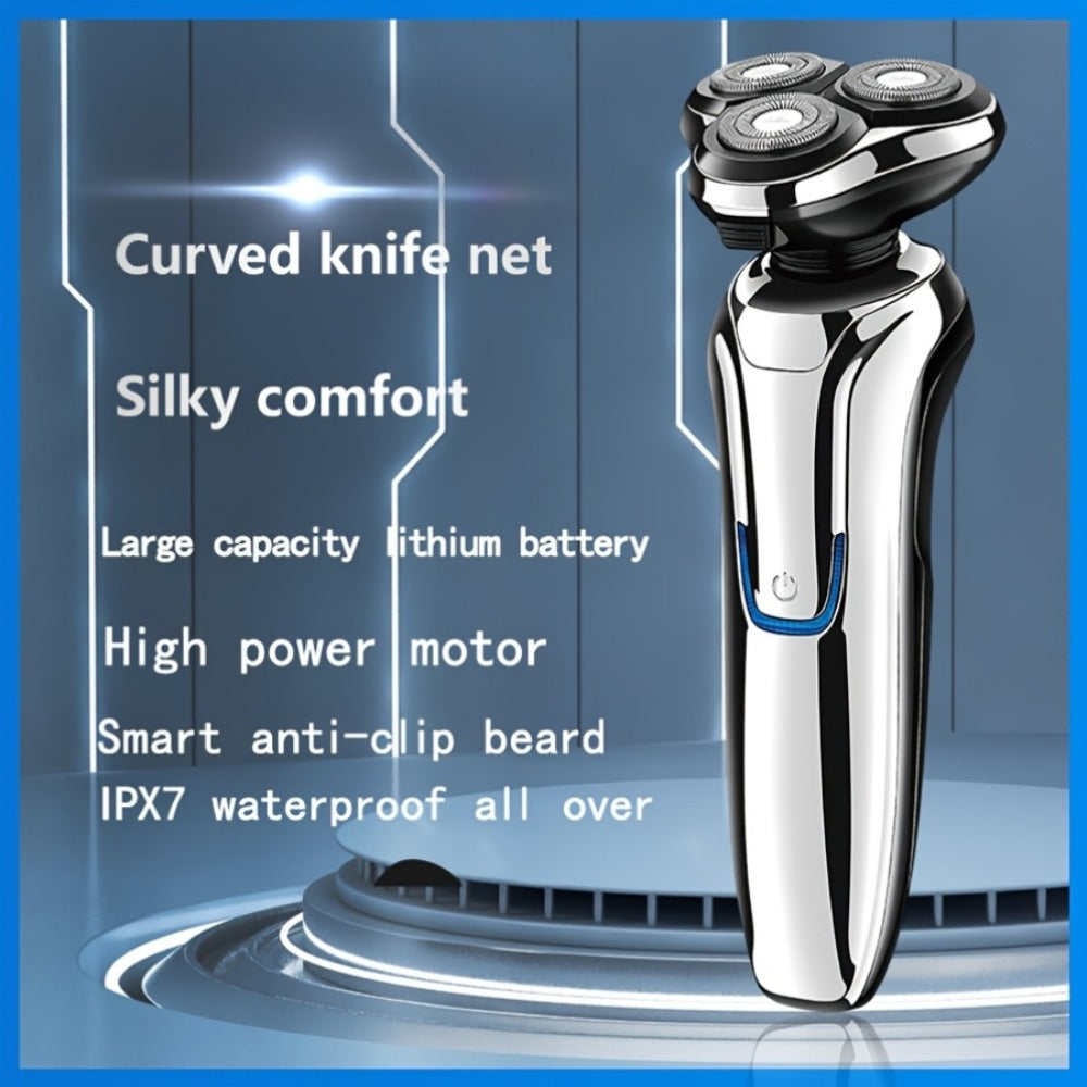 Electric Shaver for Men 4D Floating Triple Blade Waterproof — Wet Dry Razor with LED Battery Display & Type-C Fast Charging, High-End Close Shave Grooming Gift for Dad Husband - product image