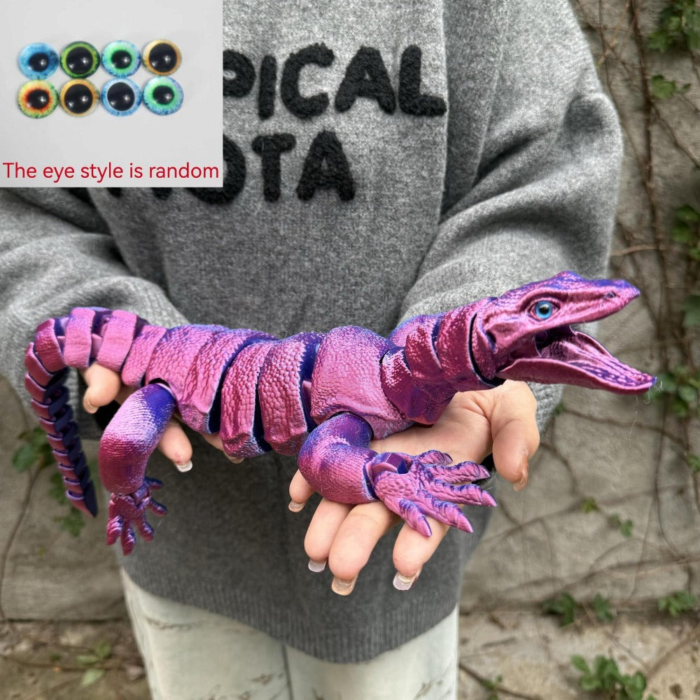 Giant Lizard Figurine 21 Inch 3D Printed | Realistic Reptile Animal Model Openable Mouth Hassle-free 3-Part Assembly 7 Color Styles, Desk Decor Unique Gift for Kids Adults Reptile Lovers