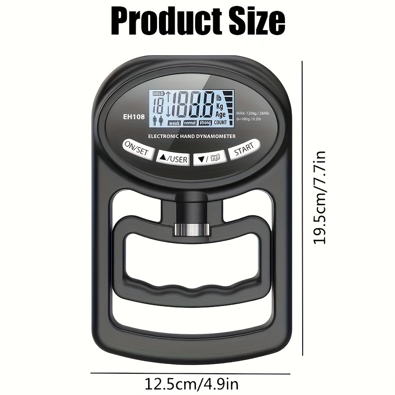 Electronic Hand Grip Strength Trainer with Digital Display | 264LBS / 120KG Capacity ABS Grip Strengthener for Hand Exercise, Forearm & Finger Strength - product image 7