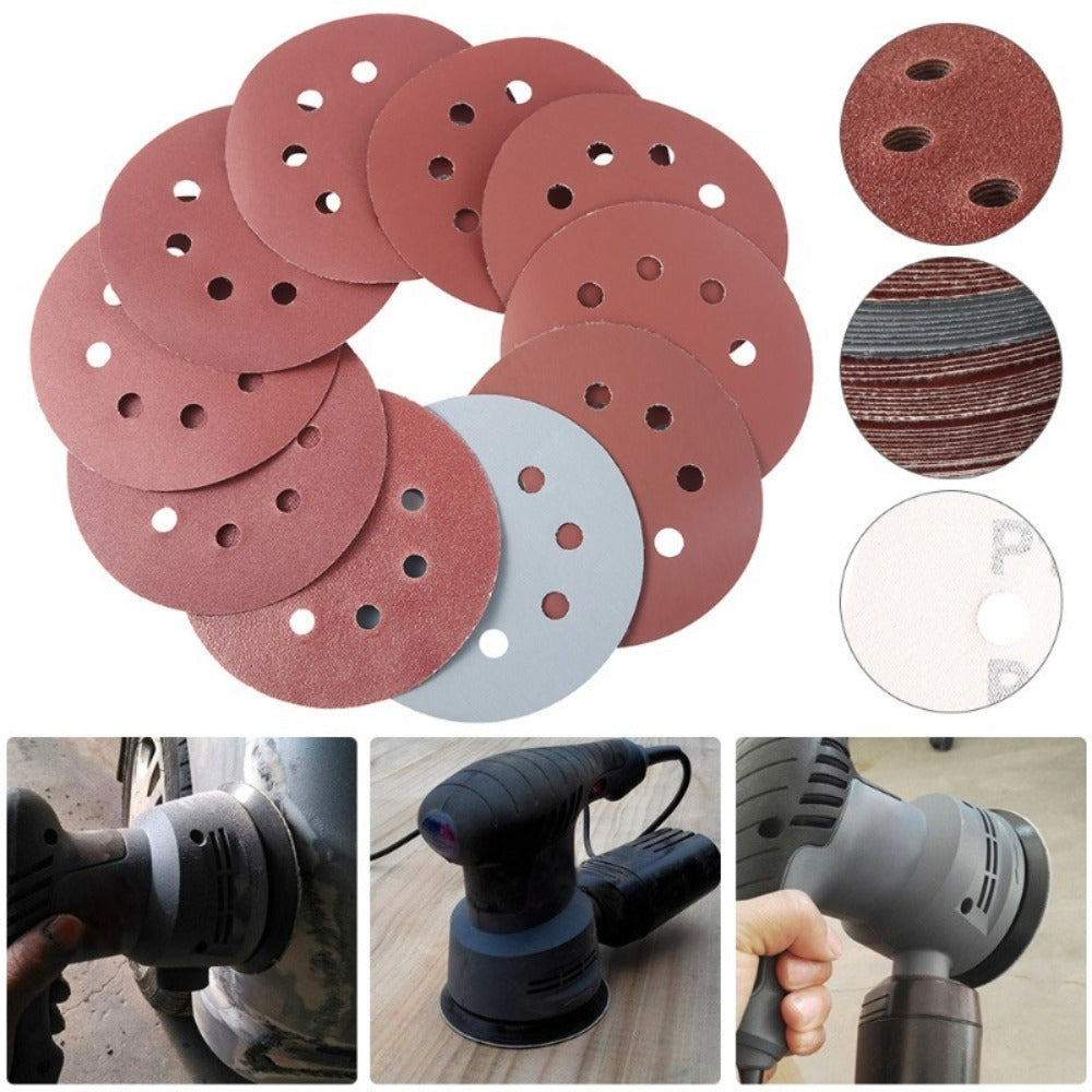 5 Inch Sandpaper 94 Pcs – 8-Hole Hook & Loop Sanding Discs, Assorted Grits 80/180/240/320/400/800/1000/1500/2000/3000, Aluminum Oxide Abrasive for Car Polishing, Wood, Metal & Pain - product image 6