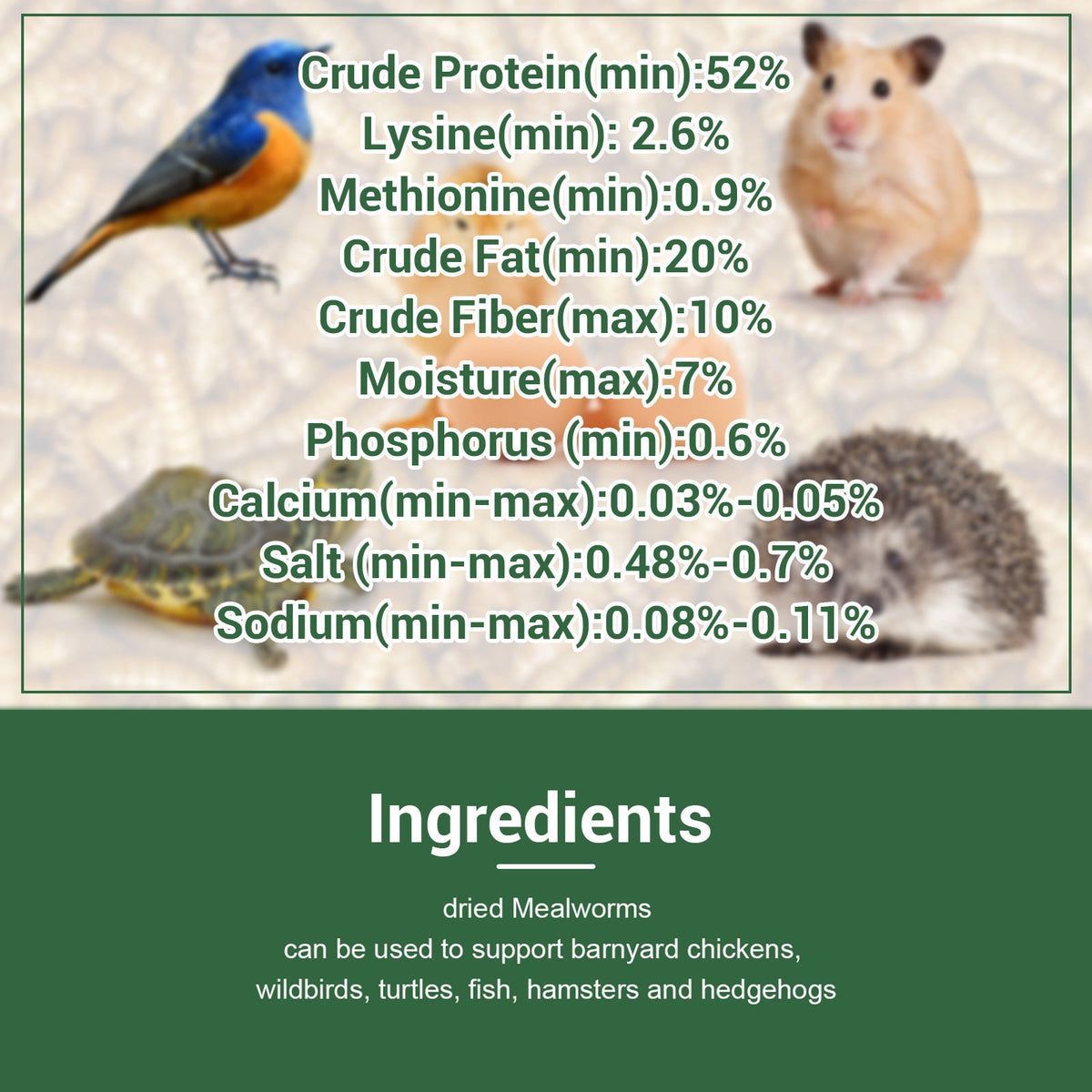 Natural Insect Treats for Chickens Wild Birds Hens Ducks Turtles Fish Lizards Hamsters, Non-GMO Dried Larvae Pet Food Supplement, 0.6LB to 44LB – Dried - product image 3