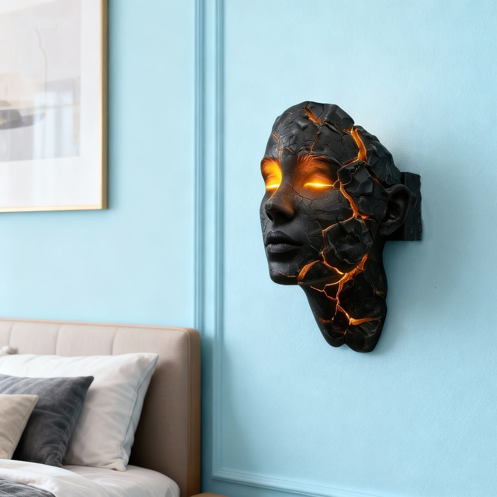 3D Shattered Soul Wall Lamp – LED Night Light Cracked Face Phantom Effect USB Powered Resin Wall Light for Bedroom Living Room Bar Cafe Home Decor, Easy Install Gothic Aesthetic At - product image 7