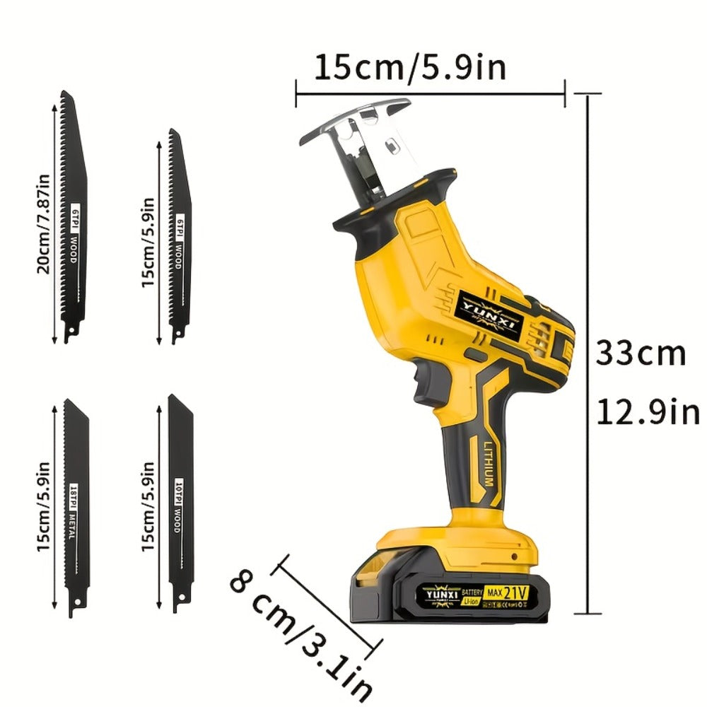 Cordless Reciprocating Saw - Electric Reciprocating Saw with Safety Lock, Large Capacity Battery & Charger, Variable Speed for Wood, Metal & Demolition Cutting, DIY Home Renovation - product image 4