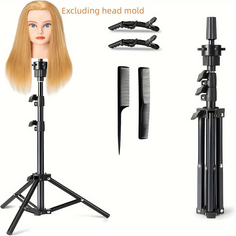 Adjustable Wig Stand Tripod 360 Rotation Aluminum Alloy Height Adjustable to 50 Inch Foldable Portable Mannequin Head Stand for Styling Cosmetology Hairdressing Training Home Salon - product image 14