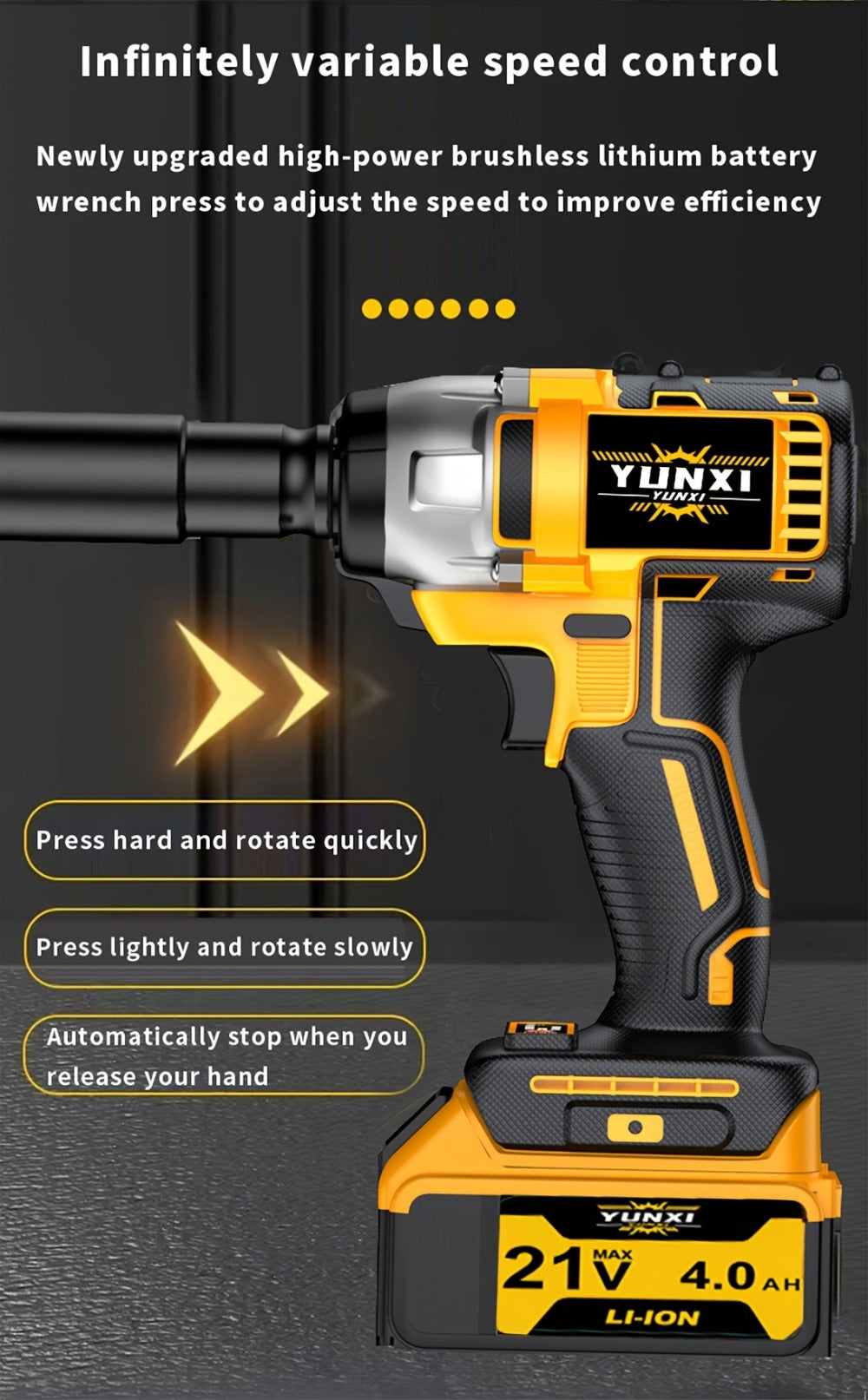 21V Cordless Drill Brushless Impact Wrench Multifunctional – Lithium Battery, Quick Charger, Variable Speed, Tighten Screws & Bolts, Compact Power Tool for Home, Car Repair & DIY – - product image 24