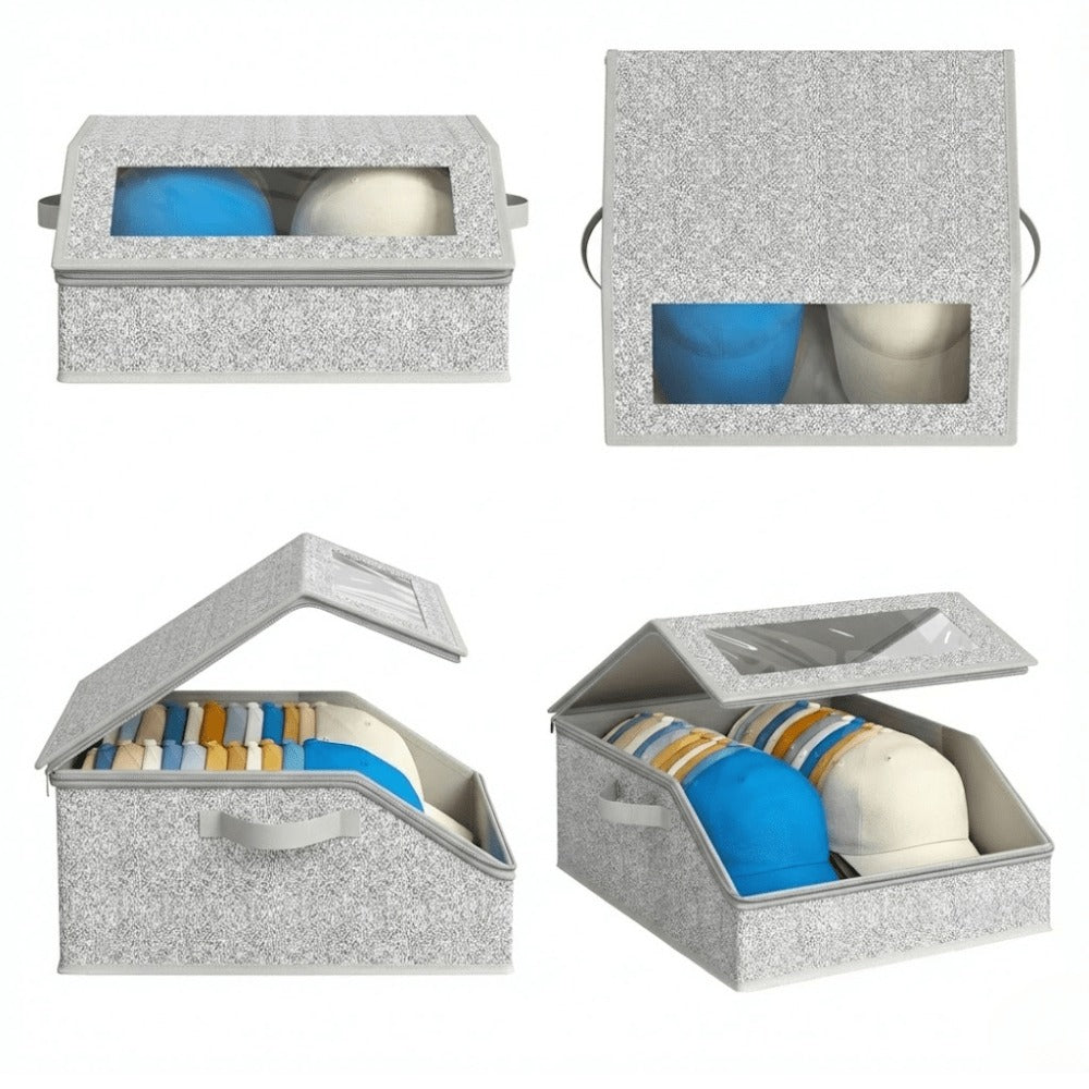 Baseball Cap Organizer for Closet – Large Hat Storage Box Holds 24 Ball Caps | Clear Window, Dustproof, Cardboard Inserts | Hat Rack Holder for Men & Women Bedroom Closet & Car - product image 10