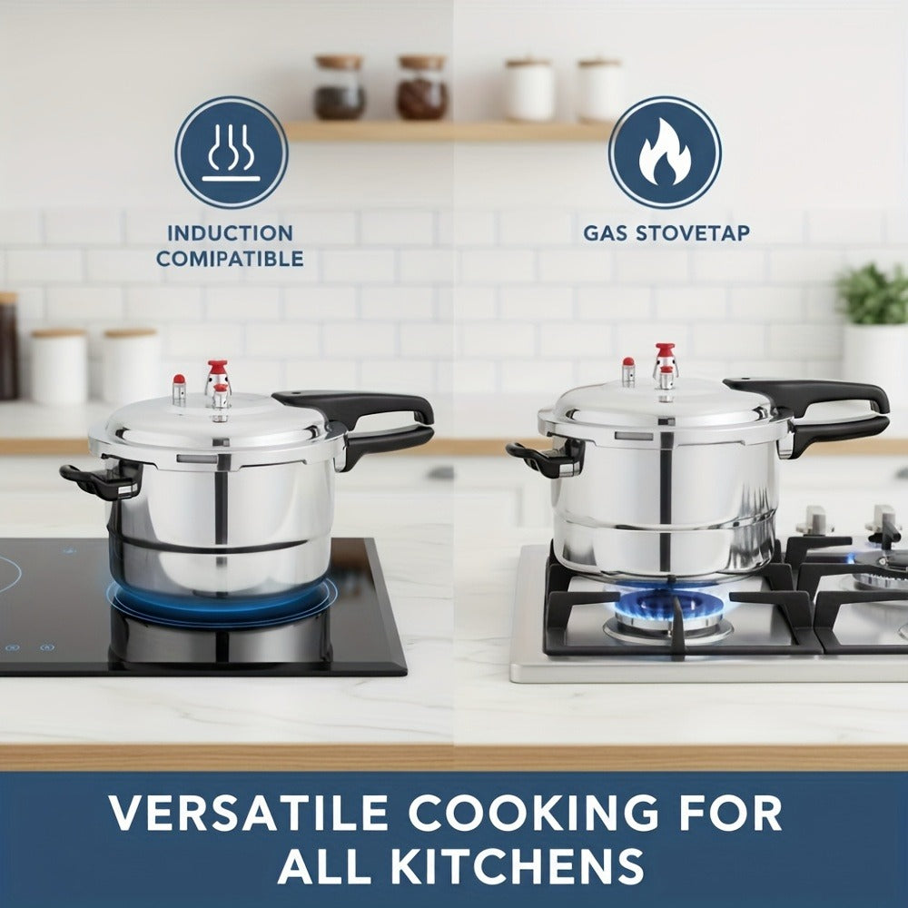 Aluminum Pressure Cooker Stovetop - 4.5Qt & 8Qt with Exhaust Valve & Multiple Safety Protections, Compatible with Gas & Induction Stoves, Canning Rack Included, Family Meals & Cate - product image 6