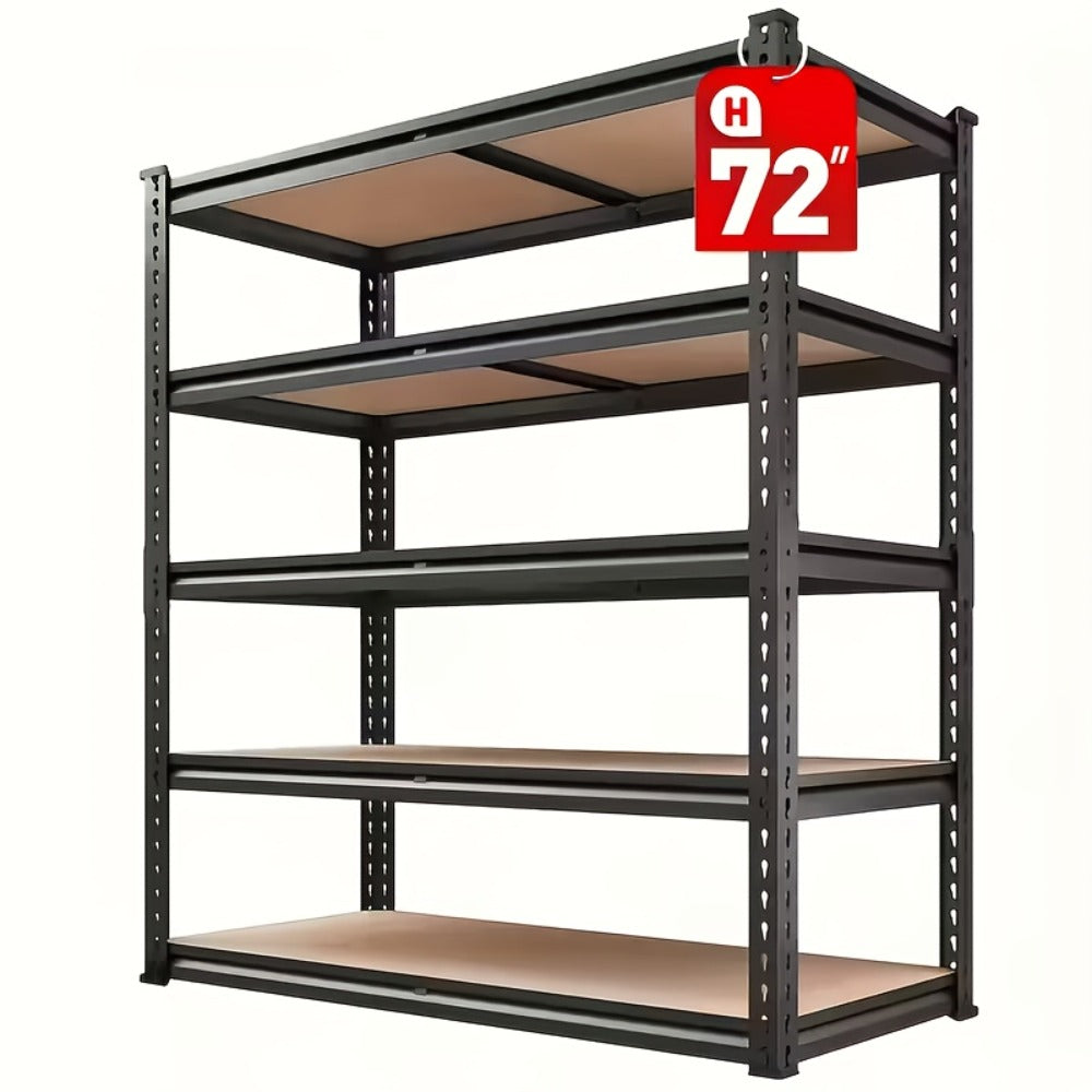 Heavy Duty Shelving Unit 5-Tier Metal Storage Shelves 2000 LBS Capacity, 60"H x 28"W x 12"D Adjustable Steel Rack for Garage, Closet, Pantry & Basement Organization, Easy Assembly  - product image