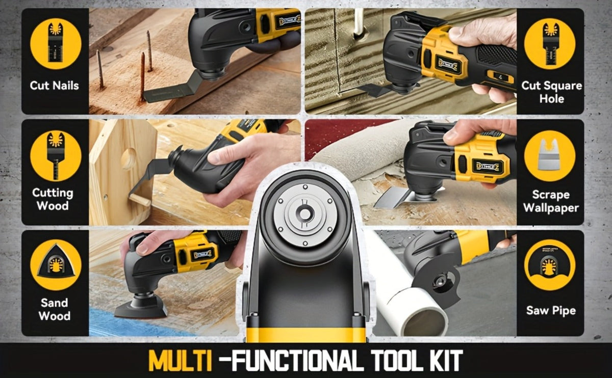 Oscillating Multi Tool Brushless Cordless Compatible with DeWalt 20V / 18V Battery – 21000 OPM Variable Speed, 4.5° Oscillating Angle, Anti-Vibration, Wood Cutting Blades & Sanding - product image 19