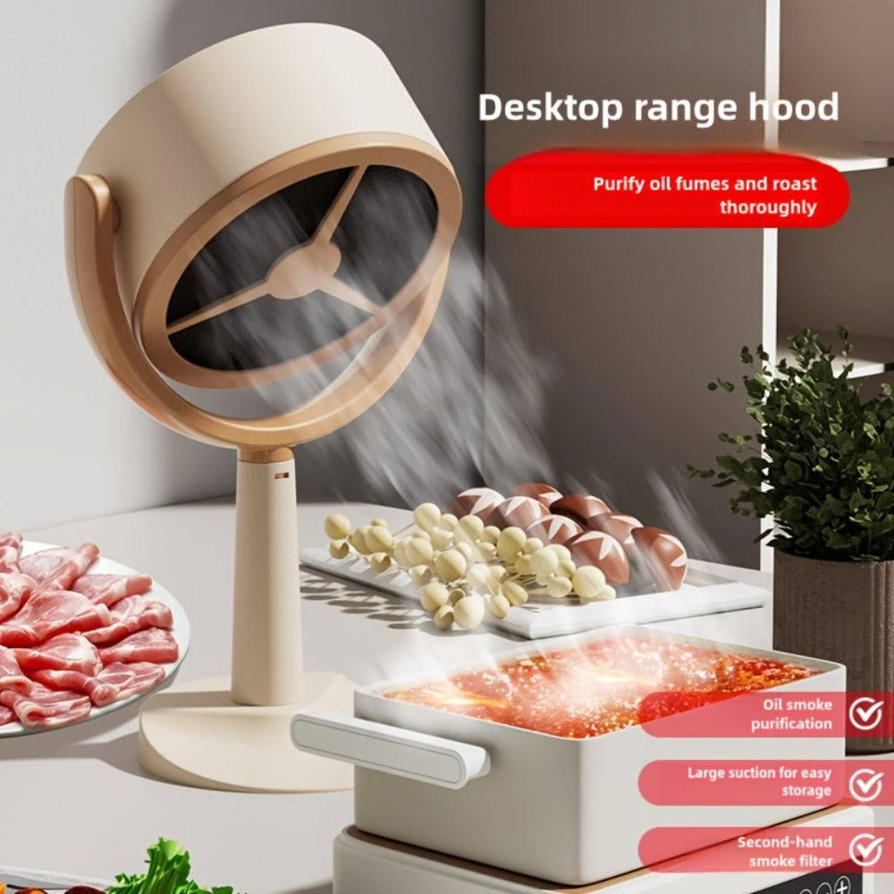 Portable USB Range Hood Handheld Exhaust Fan – Compact Smoke Absorber with 2 Filter Screens for BBQ, Hotpot, Desktop & Travel, Rechargeable Cordless - product image 5