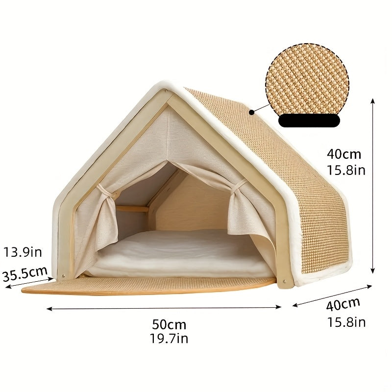 Cat House Semi-Enclosed Shell Design with Sisal Scratching Pad Tent Hideout for Small Medium Cats Indoor Living Room Bedroom Study XL for Camping & Outdoor - product image 2
