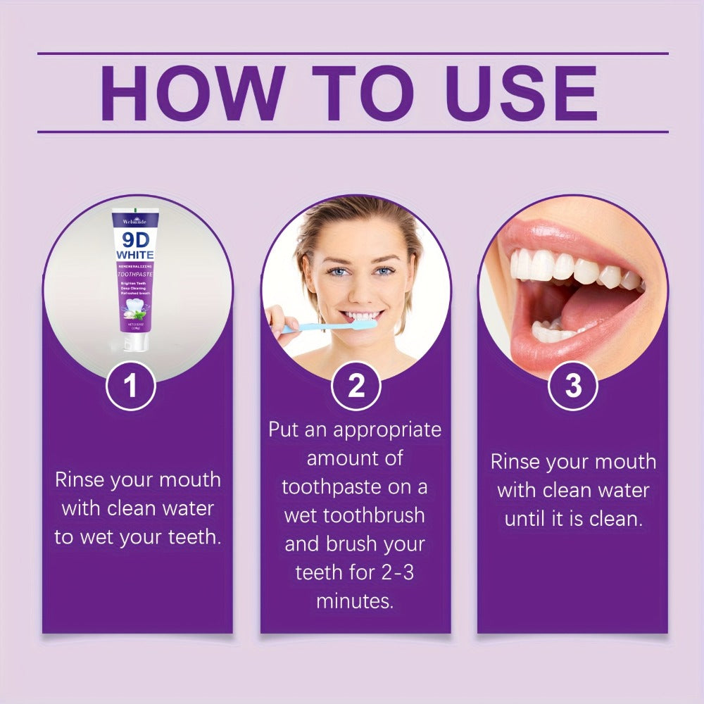 Purple Toothpaste 2pcs Hydroxyapatite Whitening Deep Cleaning European Formula Mint Flavor Fresh Breath Gentle on Gums Travel Size 100g Oral Care Gift for Women Men Sensitive Teeth - product image 12