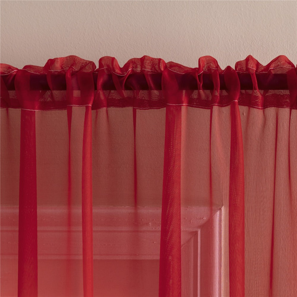 Sheer Curtains 2 Panels Rod Pocket – Light Filtering Privacy Window Drapes for Living Room Bedroom Modern Home Decor - product image 38