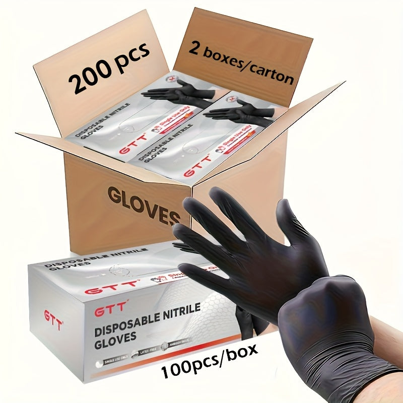 Black Nitrile Disposable Gloves, 200 Count Packaging, 6 Mils Thickness, Flexible and Form-Fitting, Chemical, Grade -Free, Maintenance Team Use - product image