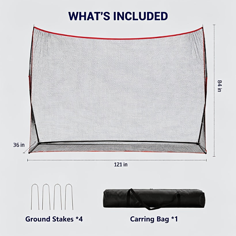 Batting & Pitching Practice for All Skill Levels, Black & Red Options | Baseball Softball Training Net 7x7ft with Arch Frame & Carry Bag - product image 4