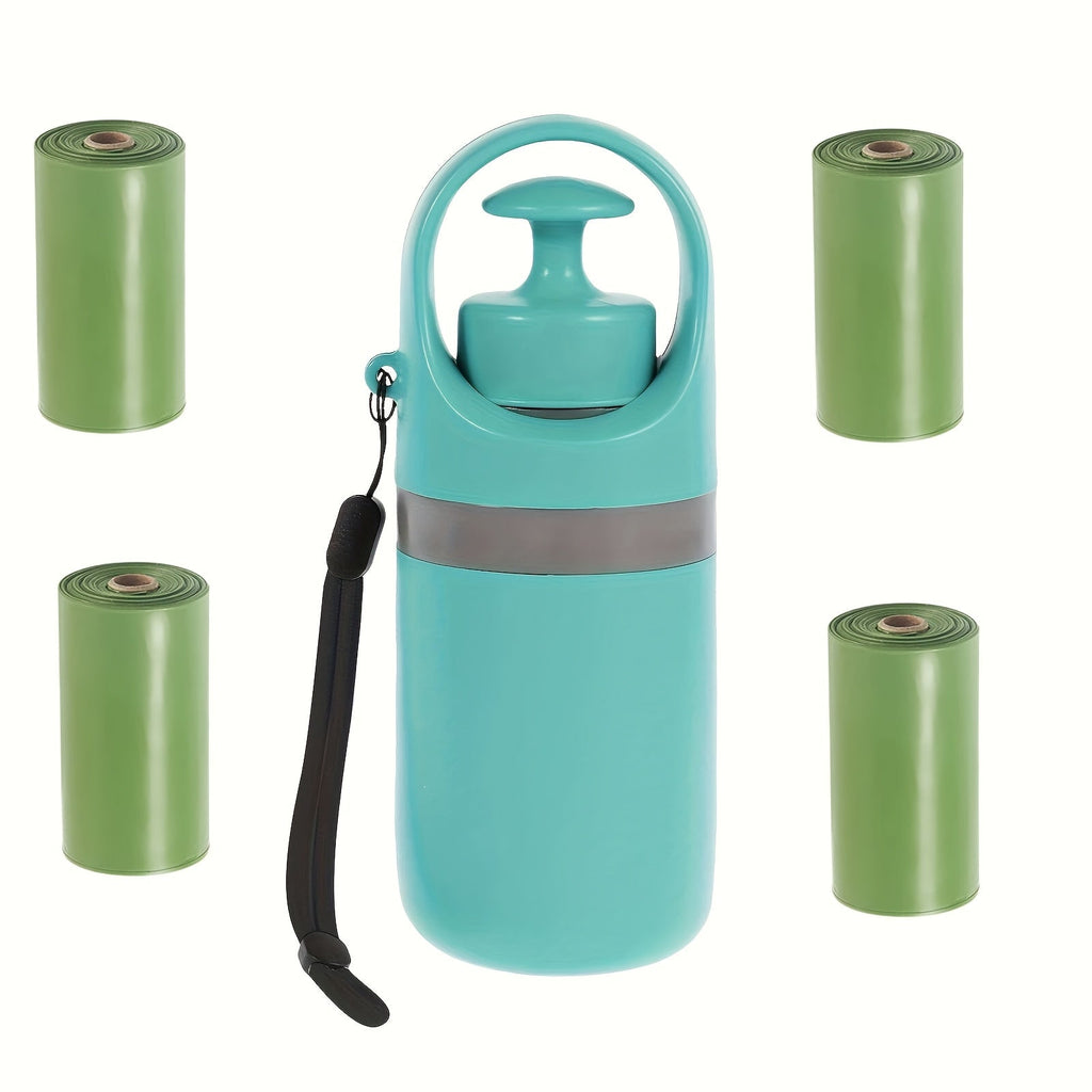 Dog Poop Scooper with Bag Dispenser – 5-Pack Portable Claw Design, Leak-Proof Waste Bags Included, Sturdy Plastic for Outdoor Dog Waste Pickup, Green - product image