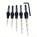 5pcs Countersink Drill Bit Set #4 #6 #8 #10 #12 Tapered with 1/4" Hex Shank Quick-Change – Adjustable Wood Counter Sinker Bits with Allen Wrench for Woodworking - product image 14