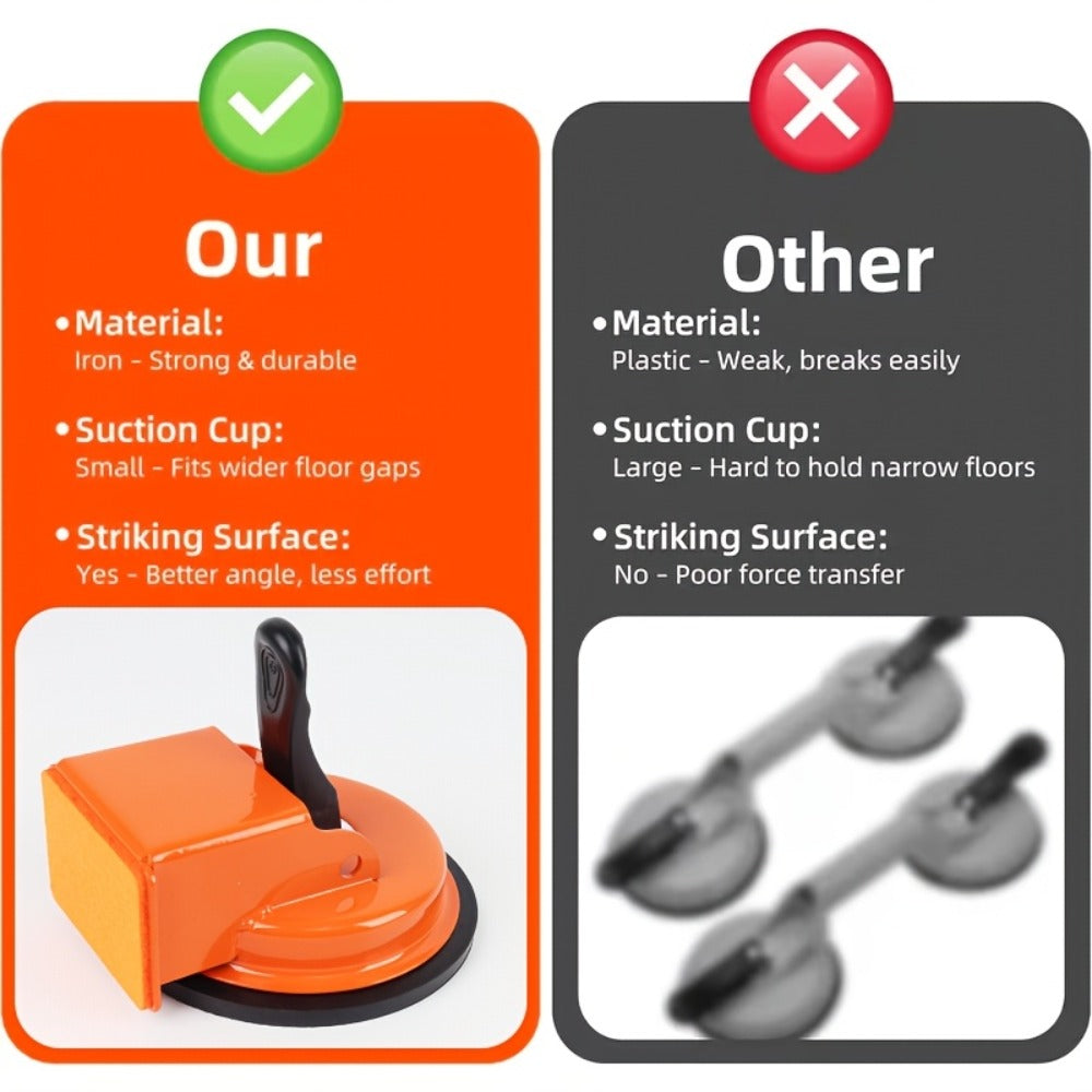 Floor Gap Fixer Tool with 4.84" Suction Cup, Laminate Floor Gap Repair Tool Kit for Vinyl Plank Hardwood Floors, Professional Plank Grabber with Metal Body & Felt Pad, Floor Instal - product image 4