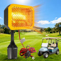 400W Electric Golf Cart Heater Carbon Fiber Fast Heating 360° Adjustable Angle Battery Powered Carry-along Heater with Cup Holder Adapter Compatible with 48V Golf Cart Systems Golf Cart Accessories