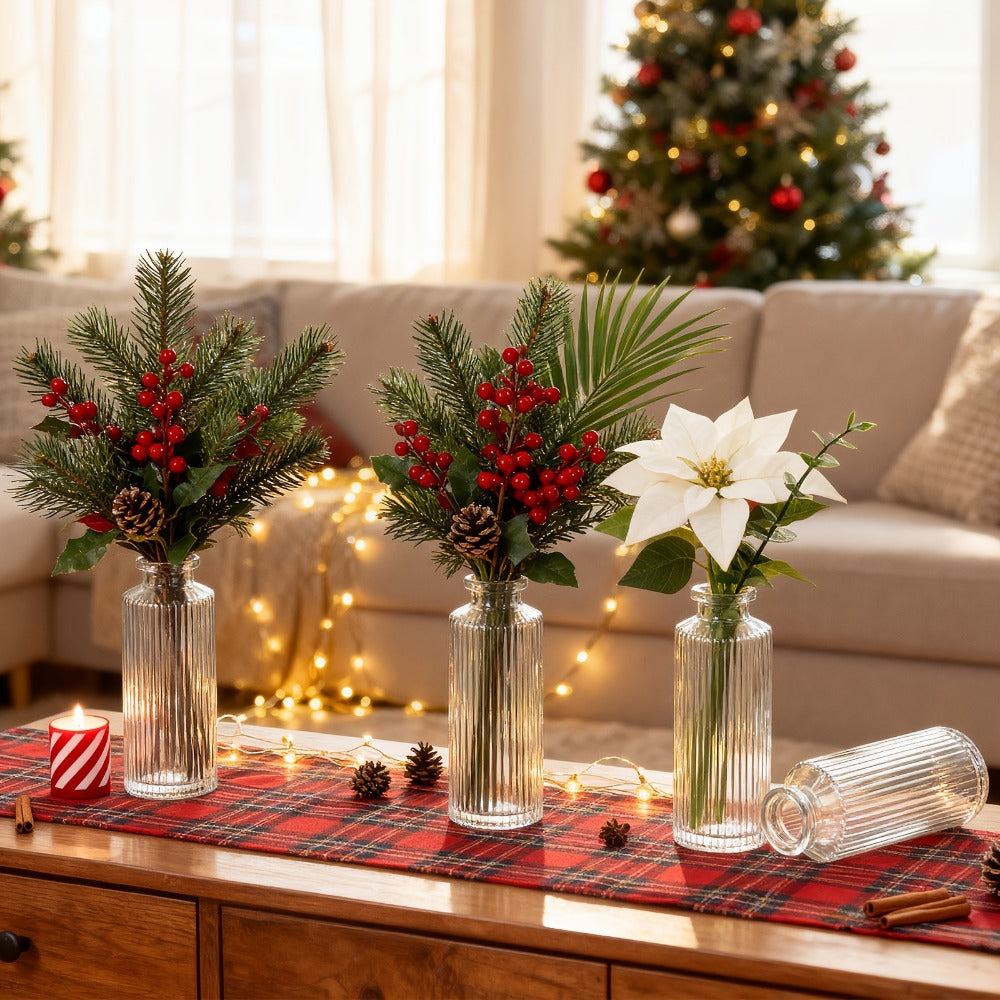 Mini Bud Vases Set - Modern Striped Clear Glass Flower Vases for Wedding Centerpieces, Birthday Party, Anniversary, Home Table Decor, Multiple Sizes 12/24/36 Pcs - product image 2