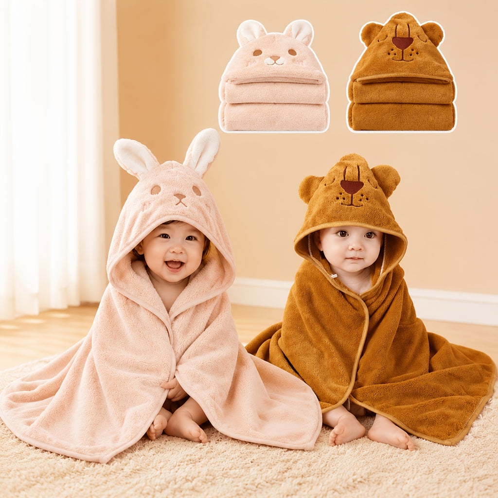 Large Jumbo Baby Towels & Swaddles Suitable for Newborns, Infants, Toddlers - Dual-Purpose Soft Absorbent Towels with Print, /Grey///, Hand Wash Care for Boys - product image 7