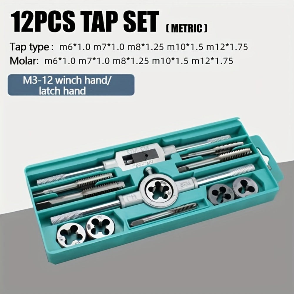 Metric Tap and Die Set 12pcs or 40pcs, M3-M12 Hand Thread Tapping Tool Kit with Plug Taps, Straight & Cone Reamers, Manual Threading Tool for DIY, Household Repair & Metalworking - product image 11