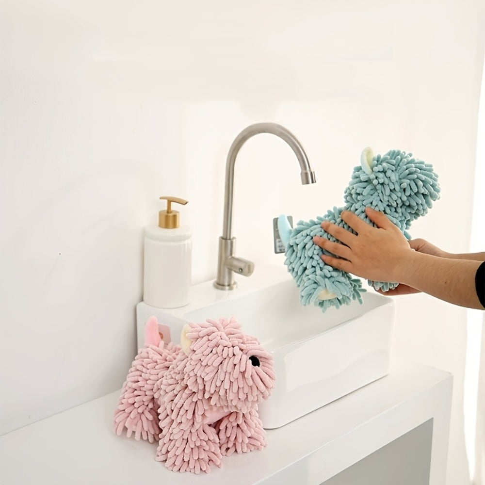Cute Puppy Hand Towel Wall-Hanging Kitchen Bathroom Towel – Soft Absorbent Cartoon Dog Decorative Cloth 150g/㎡ - product image 15