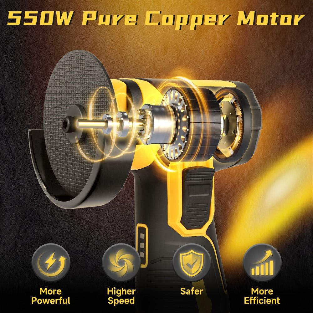 Mini Cordless Angle Grinder 19500RPM – Electric Grinding Polishing Tool for Metal Wood Stone Concrete | Lithium Power Grinder with Battery Options - product image 6