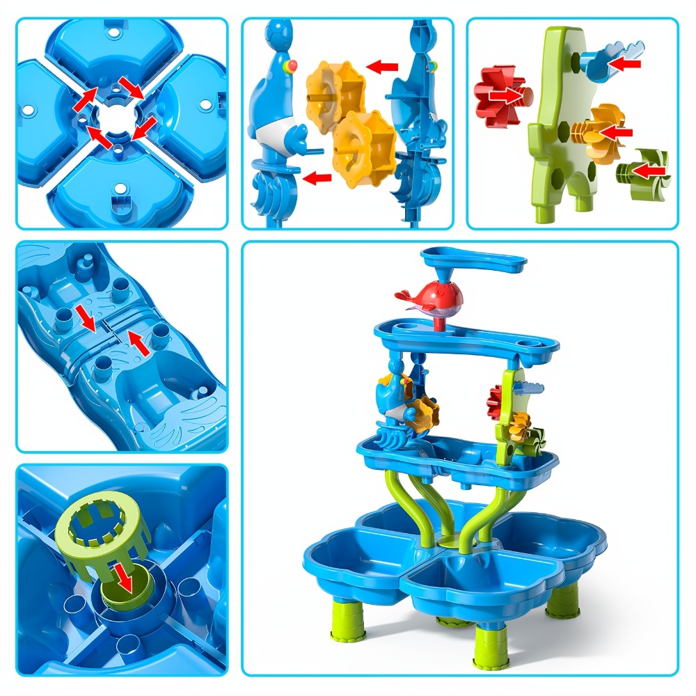 Outdoor Sensory Activity Toy for Toddlers Ages 3+, Beach Tools Included, Backyard Summer STEM Gift for Boys & Girls | Water Play Table for Kids Double-Sided - product image 11