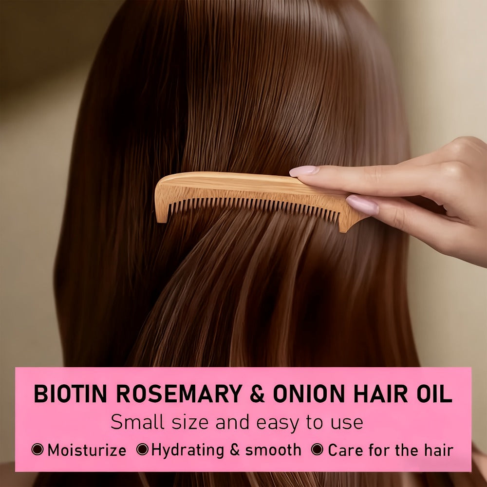 Biotin Rosemary Hair Growth Spray with Onion Extract — Leave-In Strengthening Essence Reduces Breakage Frizz Enhances Shine Scalp Health All Hair Types 100ml - product image 8