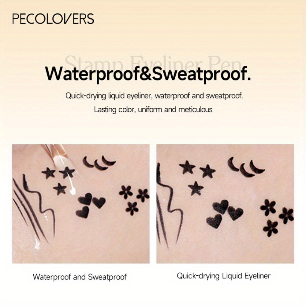 Winged Eyeliner Stamp Pen Set Double-Ended 8 Wing Styles Waterproof Quick-Dry Liquid Liner Kit for Beginners Red Black Cat Eye Makeup Tool Symmetrical Flick - product image 6