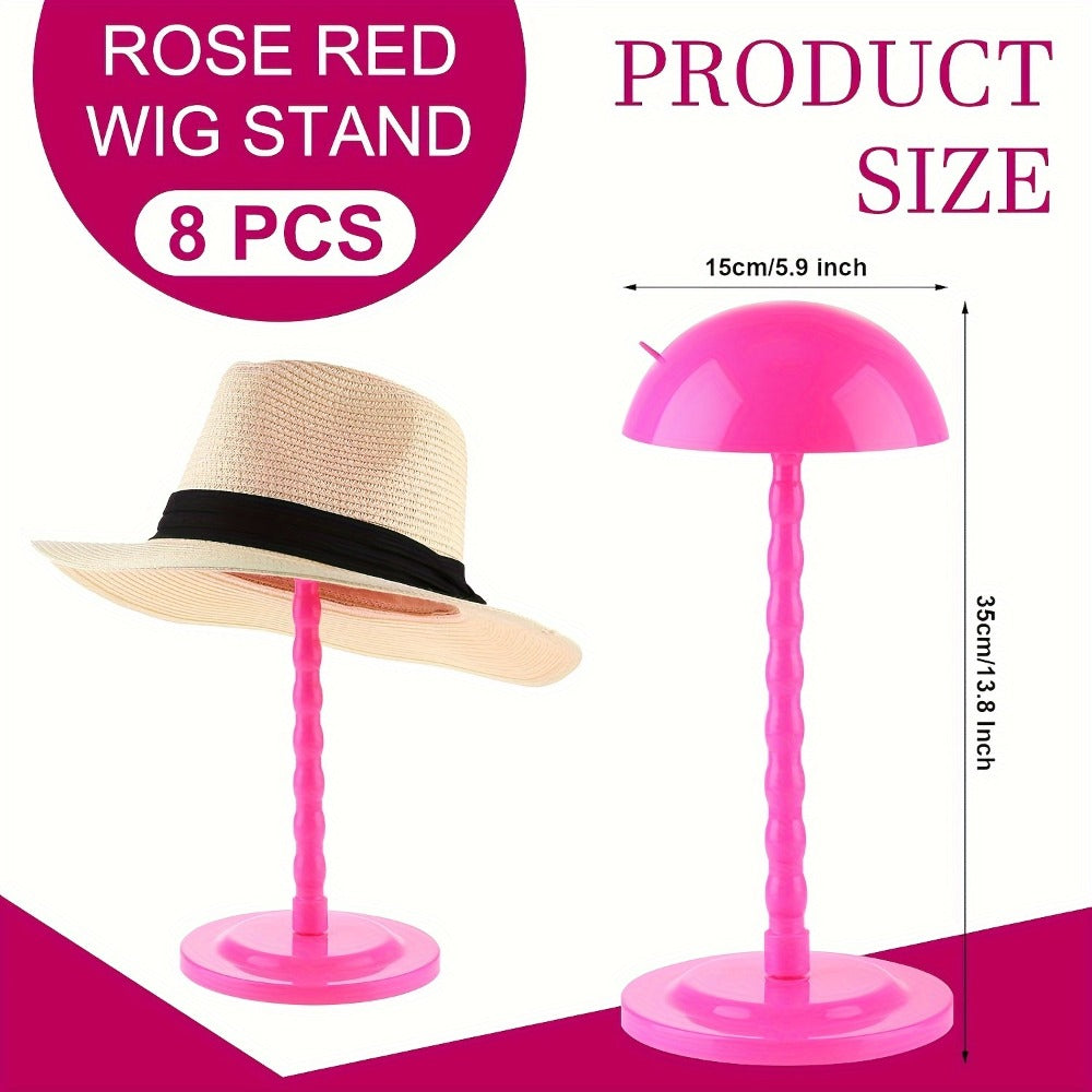 Wig Stand Set 8 Pack Portable Non-Slip Stable Wig Head Holder 13.8 Inch for Styling Storage Display Travel Salon Hat Stand White Rose Black - product image 4