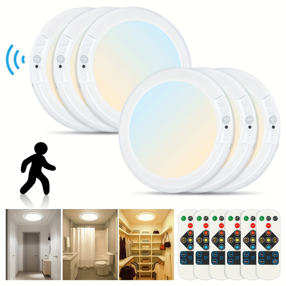 Rechargeable LED Ceiling Light with Motion Sensor – Remote Control Dimmable, 3 Color Temps 3000K/4500K/6500K, 10 Brightness Levels, Battery Operated Closet Light for Bathroom Hallw - product image 8