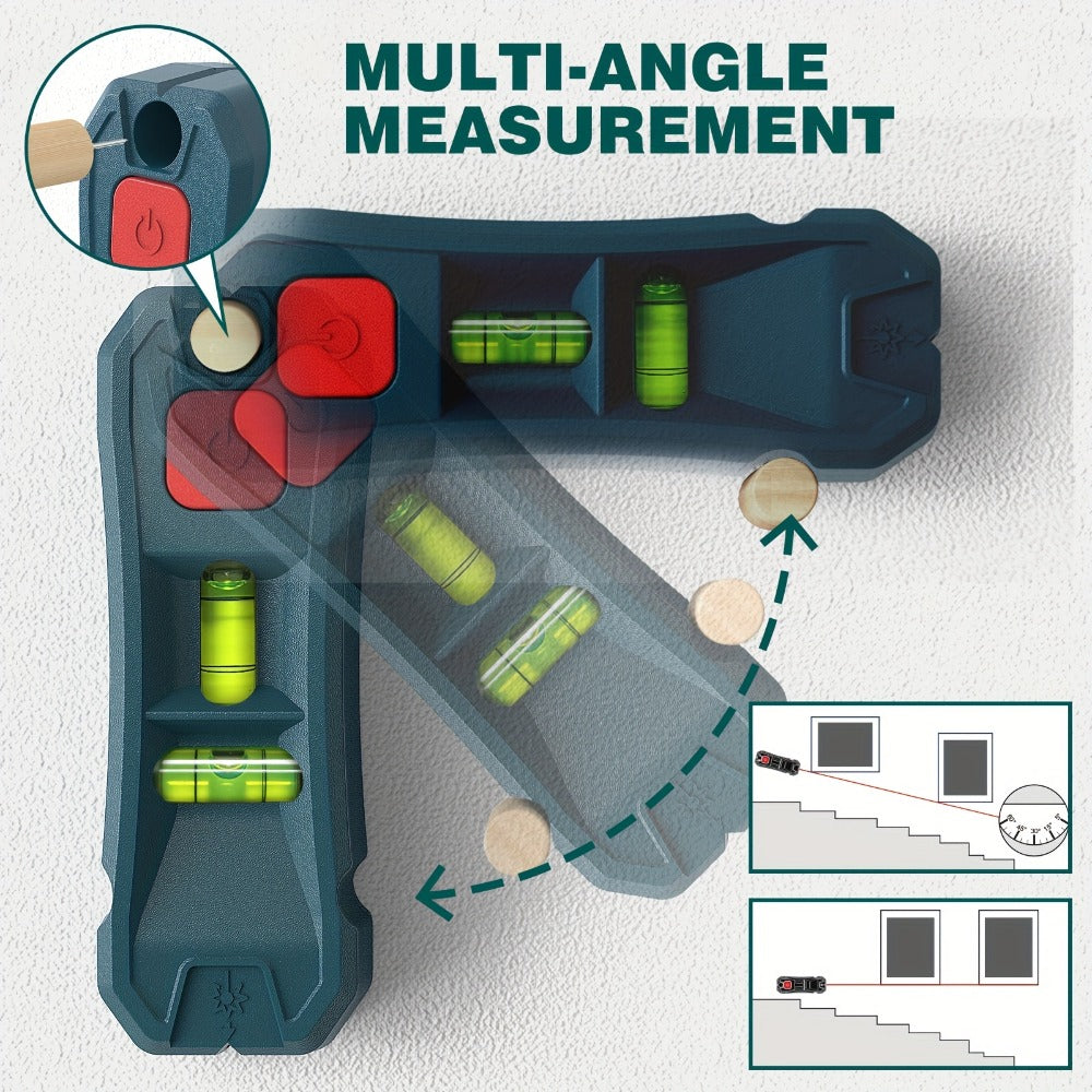 Magnetic Stud Finder with Laser Level – High Brightness Laser Marker, Horizontal & Vertical Bubble Level, Wall Detector for Drywall & Wood, Nail Locator for Hanging Pictures & Home - product image
