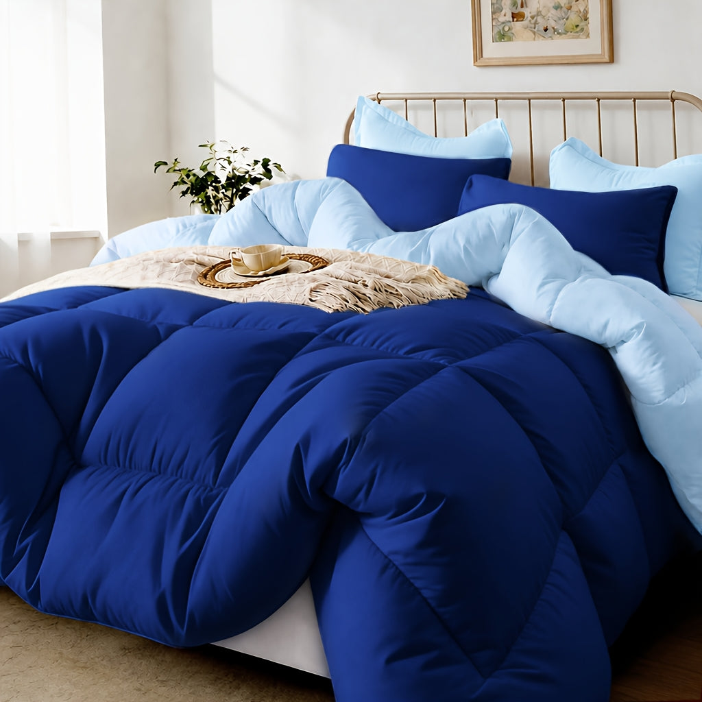 3 pcs Solid-color Diamond-quilted Comforter Set, Easy Clean, Fabric Soft Breathable, Includes 1 Comforter, 1/2 Pillow Shams, Fits All Bed Sizes Matches Various - product image 6