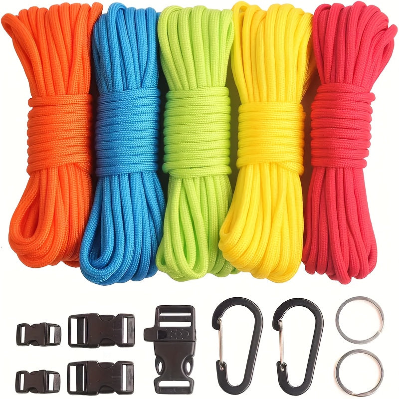 Paracord Bracelet Making Kit DIY Nylon Rope Craft Set with 5 Types of Buckles for Bracelets Keychains Lanyards Survival Gear Beginner to Advanced Handmade Jewelry Craft Supplies for Garden & Outdoor Living