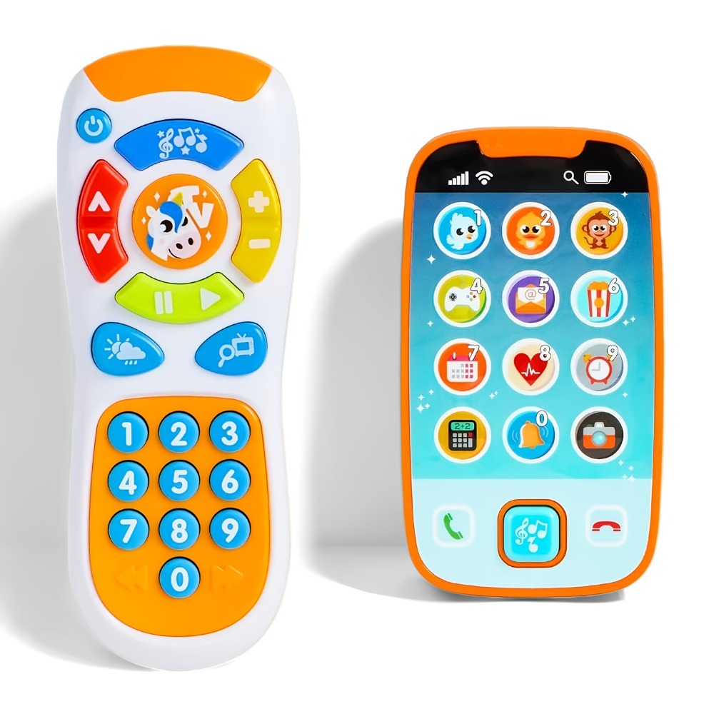 Pretend Play Phone with Music, Sound Effects & Learning Features, Gift for Infants Toddlers Boys Girls – Baby Smartphone & Remote Control Toy Set with Horse - product image