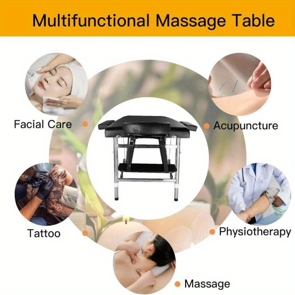 Portable Massage Table Foldable Aluminum Spa Bed – 3-Fold Adjustable Height 24" Wide Padded Treatment Bed for Esthetician, Lash Tech, Tattoo Artist, Waxing & Mobile Beauty Salon - product image 6