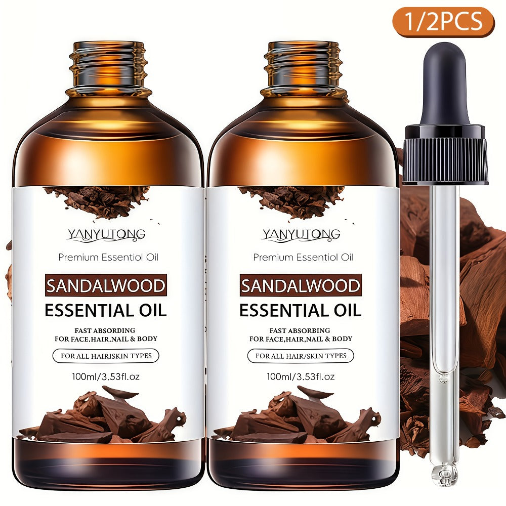 Sandalwood Essential Oil for Hair & Skin Care 30ml / 100ml / Twin Pack — Moisturizing Aromatherapy Oil for Massage, Diffuser & Shower, All Skin & Hair Types - product image