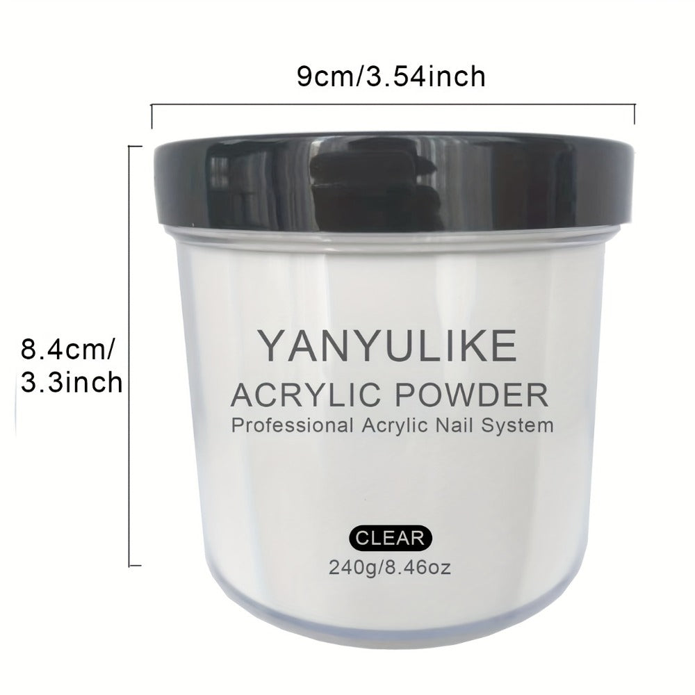 Acrylic Nail Powder 8oz Professional Clear Pink Nude White Fast Set No Lamp Required for Nail Extensions 3D Nail Art Carving Salon Quality Bulk Powder for Beginners Techs - product image 6