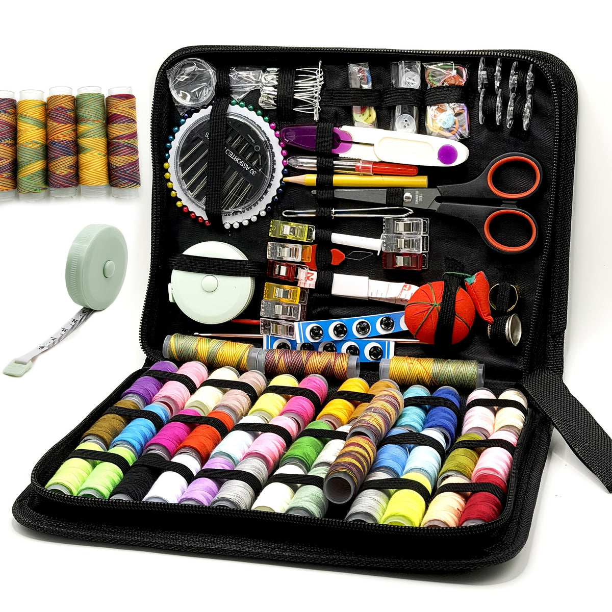 269pcs Sewing Kit Gift Set For Grandma, Mom, Friends, Adult Beginners, Travelers - Portable Sewing Supplies & Accessories With Case - Includes Thread, Needles - product image