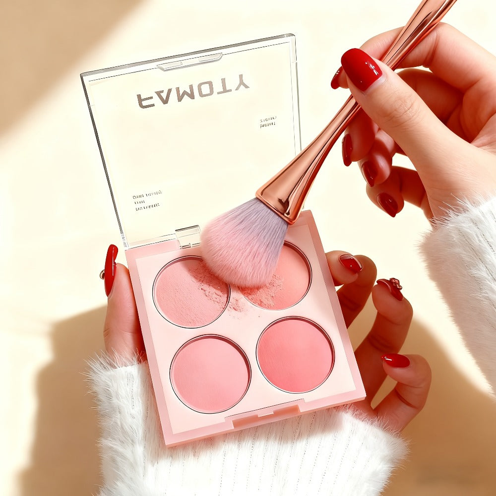 Blush Palette with Brushes Set 4-in-1 — Low Saturation Matte Powder Soft Gradient Finish, Buildable Coverage for Cheeks & Eyes, All Skin Tones, Natural Everyday Makeup Look - product image 4