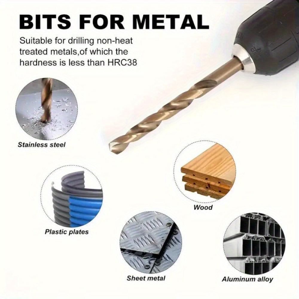 60pcs Cobalt Drill Bits Set Wire Gauge 1-60 Metal Index Box - product image 9