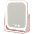 Portable LED Makeup Mirror Folding with Touch Screen - USB Rechargeable Vanity Mirror, Tri-Color Dimmable Lighting, Travel Desk Tabletop, Square or Round Shape, Pink or White, Cord - product image 20