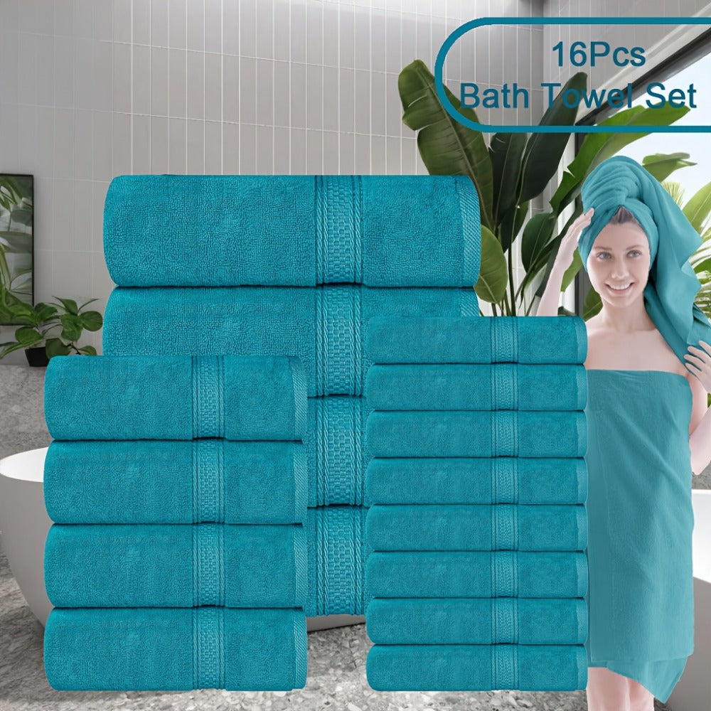 Luxury Soft Towel Set 8 or 16 Piece - Thickened Quick Dry Skin Friendly High Absorbency Bath Towels Hand Towels Washcloths | 13+ Colors | Home Hotel Travel Fitness Spa Gift Set - product image 24