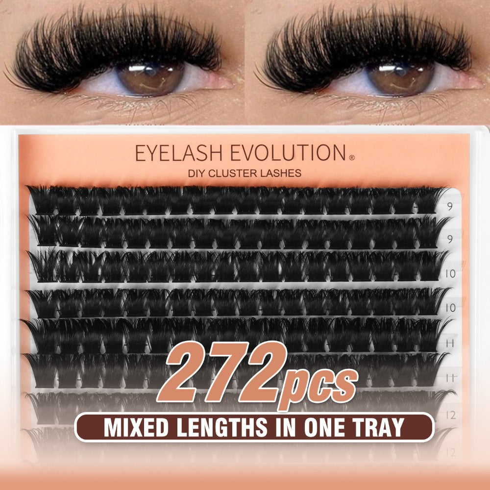 272Pcs D Curl Lash Clusters — 100D Thick Individual Eyelash Extensions 8-16mm, Soft Reusable DIY Cluster Lashes with Plant-Based Squalane, Voluminous Full-Body Lash Extension Kit f - product image 6