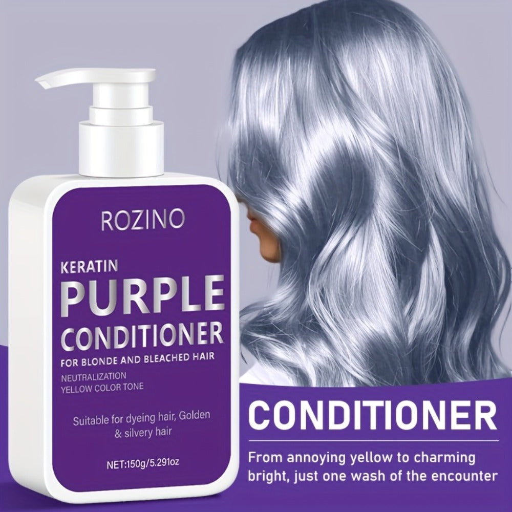 Purple Shampoo and Conditioner Set 2PCS for Blonde Silver Platinum Hair - Toning Brass & Yellow Neutralizer, Strengthens Roots, Improves Shine & Flexibility, Color-Treated Hair Car - product image 6