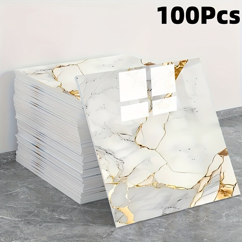 Peel and Stick Wall Tile Stickers Marble Pattern Self-Adhesive Waterproof Glossy Wallpaper 50/100Pcs for Kitchen Bathroom Living Room Home Decor - product image 14